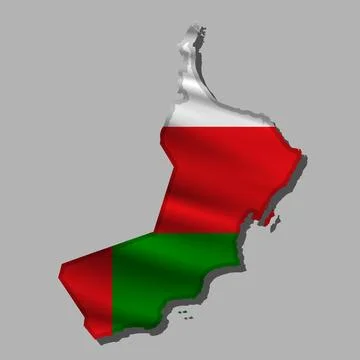 Vector flag Oman in the form of a map Stock Illustration