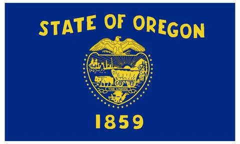 Vector Flag of Oregon, USA, Isolated on White Background Stock-Illustration