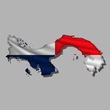 Vector flag Panama in the form of a map Stock-Illustration