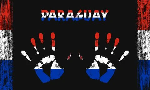 Vector flag of Paraguay with a palm Stock Illustration