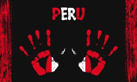 Vector flag of Peru with a palm Illustrazione stock