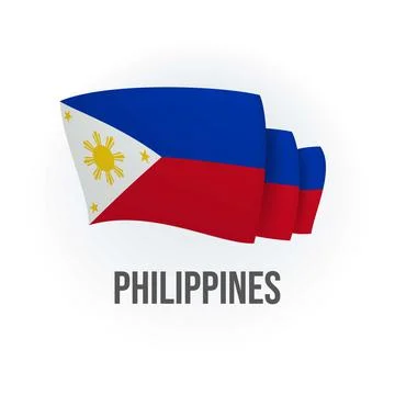 Vector flag of Philippines. Philippines waving flag. Vector illustration. Illustrazione stock