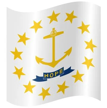 Vector Flag of Rhode Island, USA, Isolated on White Background Stock-Illustration