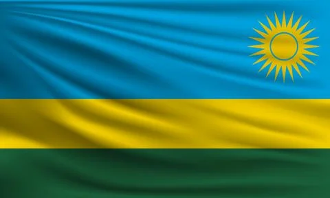 Vector flag of Rwanda 스톡 일러스트