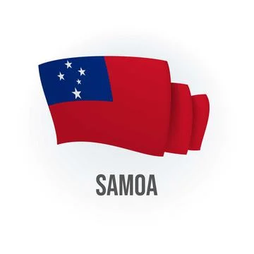 Vector flag of Samoa. Samoan waving flag. Vector illustration. Stock Illustration