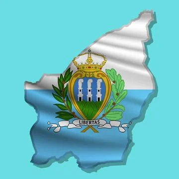 Vector flag San Marino in the form of a map Stock Illustration
