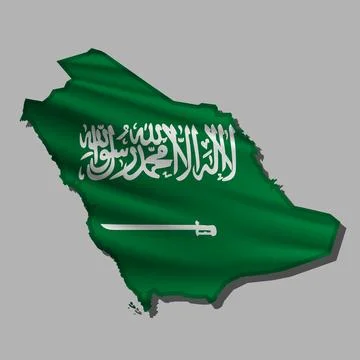 Vector flag Saudi Arabia in the form of a map Stock Illustration