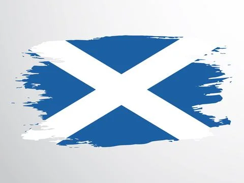 Vector flag of Scotland drawn with a brush Stock Illustration