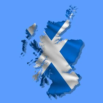 Vector flag Scotland in the form of a map Stock Illustration