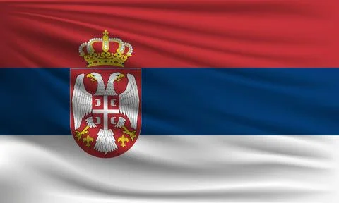 Vector flag of Serbia Stock Illustration