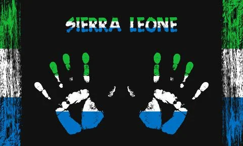 Vector flag of Sierra Leone with a palm Illustrazione stock