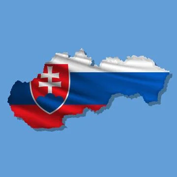 Vector flag Slovakia in the form of a map Stock Illustration