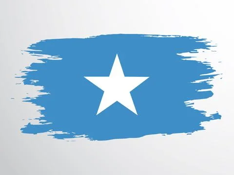 Vector flag of Somalia drawn with a brush Stock Illustration