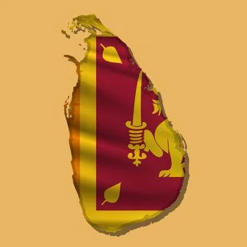 Vector flag Sri Lanka in the form of a map Stock Illustration