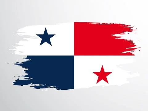 Vector flag of the state of Panama painted with a brush Stock Illustration