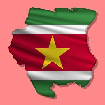 Vector flag Suriname in the form of a map Stock Illustration