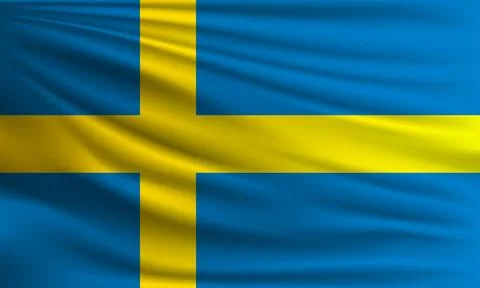 Vector flag of Sweden Illustrazione stock
