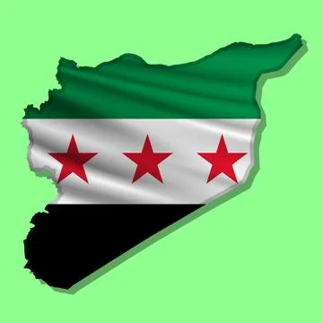 Vector flag Syria in the form of a map Stock Illustration