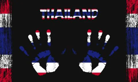 Vector flag of Thailand with a palm Stock Illustration