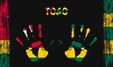 Vector flag of Togo with a palm Stock Illustration