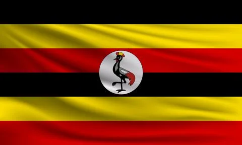 Vector flag of Uganda Illustrazione stock