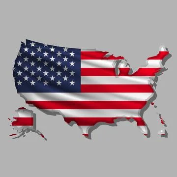 Vector flag USA in the form of a map Stock Illustration