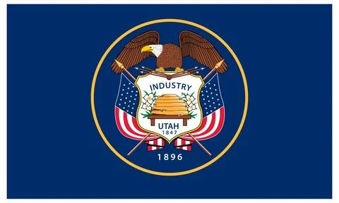 Vector Flag of Utah, USA, Isolated on White Background Stock Illustration