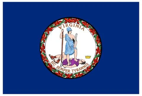 Vector Flag of Virginia, USA, Isolated on White Background Stock Illustration