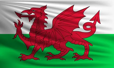 Vector flag of Wales Stock Illustration