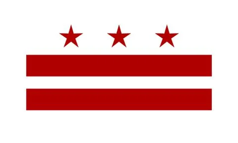 Vector Flag of Washington D.C. Illustrazione stock