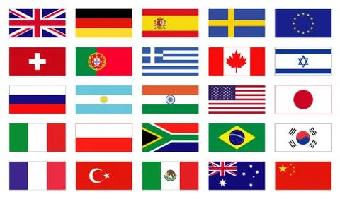 Vector flags of the world. Stock Illustration