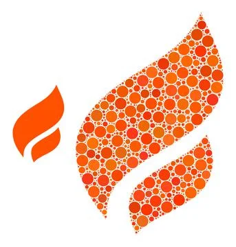 Vector Flame Collage of Dots Illustrazione stock