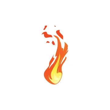 Vector flame effect icon in red, yellow and orange colors on a white background Stock Illustration