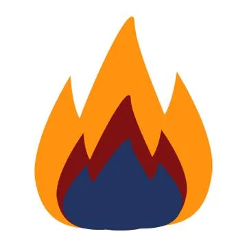 Vector flame fare cartoon illustration for icon, emoji. Stock Illustration