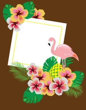 Vector flamingo background Illustrazione stock
