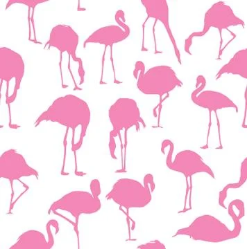 Vector flamingo seamless background Stock Illustration