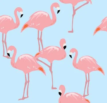 Vector flamingo seamless background Stock Illustration