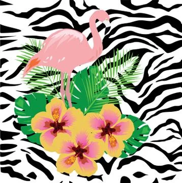 Vector Flamingo Tropical Illustrazione stock