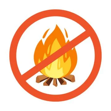 Vector flammable, hazard warning symbol design illustration. Forbidden to build Stock Illustration