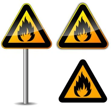 Vector flammable sign Stock Illustration