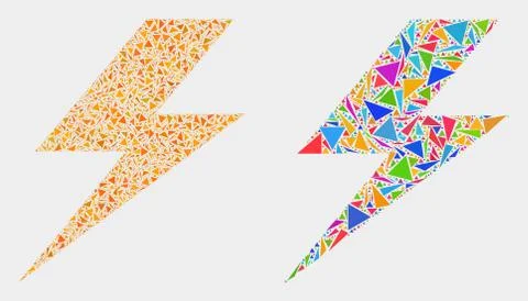 Vector Flash Mosaic Icon of Triangle Items Stock Illustration