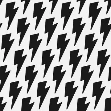 Vector flash seamless pattern. Cartoon black and white design. Artistic endless Illustrazione stock