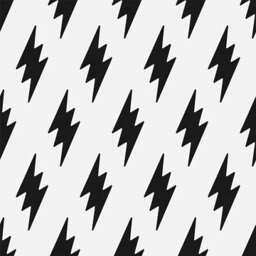 Vector flash seamless pattern. Cartoon black and white design. Artistic endless イラスト素材