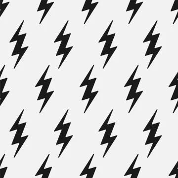 Vector flash seamless pattern. Cartoon black and white design. Artistic endless Illustrazione stock