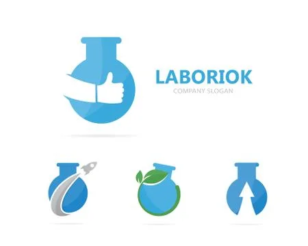 Vector of flask and like logo combination. Laboratory and best symbol or icon Stock Illustration