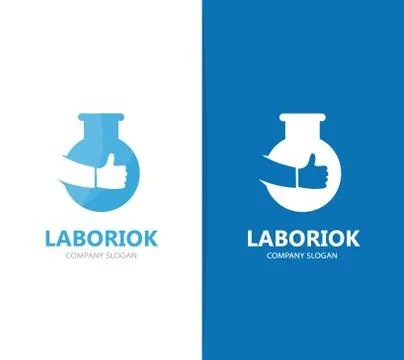 Vector of flask and like logo combination. Laboratory and best symbol or icon Stock Illustration