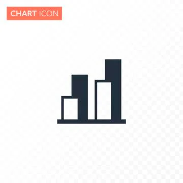 Vector flat 3d bar chart diagram illustration. Simple black color icon Stock Illustration
