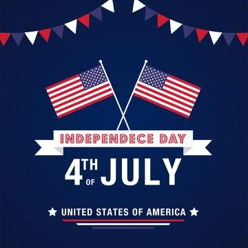 Vector flat 4th of July - American independence day illustration Stock Illustration