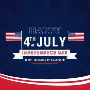 Vector flat 4th of July Independence day Stock Illustration