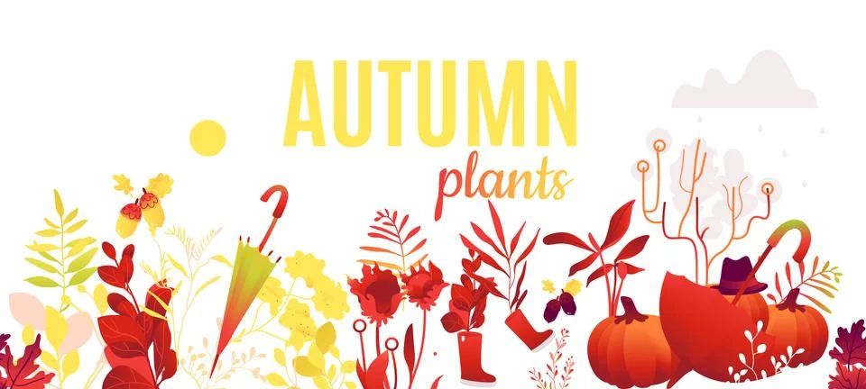 Vector flat abstract autumn plants pattern icon Illustrazione stock